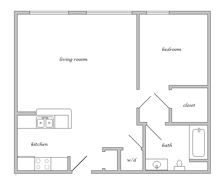 One Bedroom floor plan